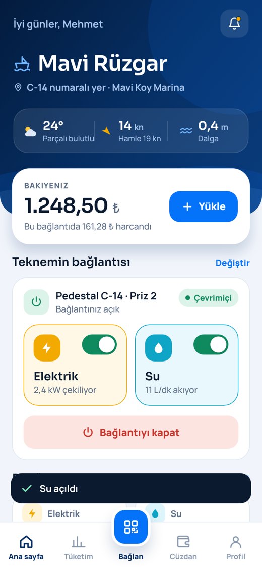 Elektrik ve su kontrolünün olduğu ana sayfa